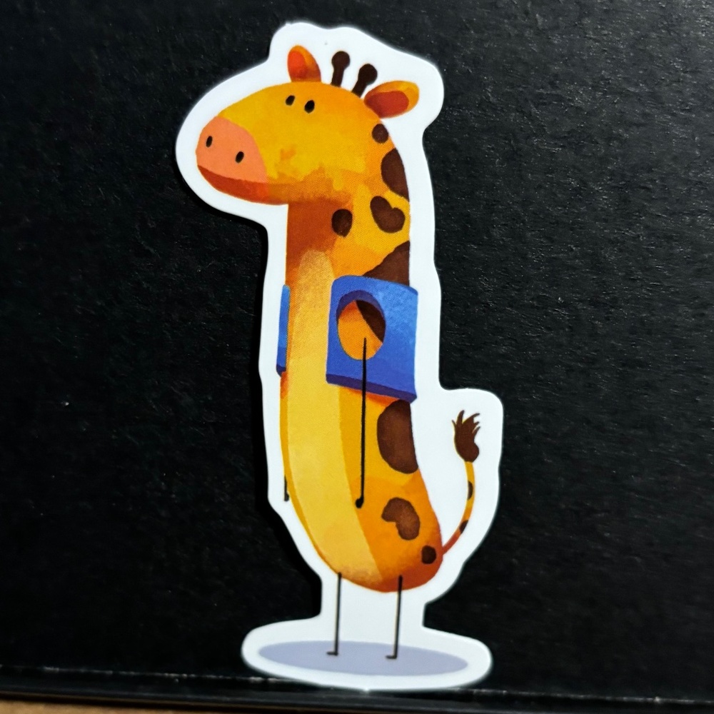 GIRAFFE IN BLUE JACKET STICKER
